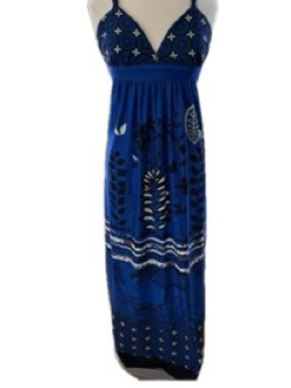 Blue Patterned Maxi Dress